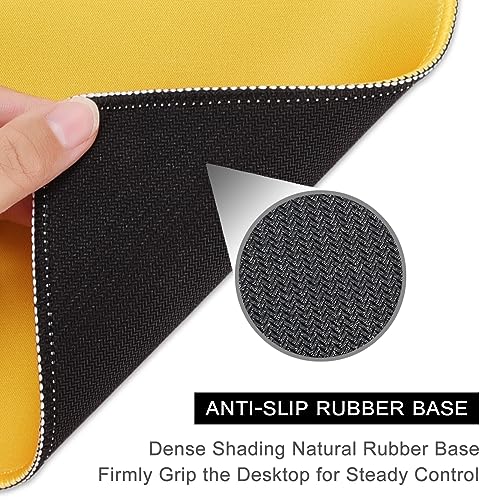 Hsurbtra Mouse Pad, Premium-Textured Square Mousepad 10.2 x 8.3 Inch, Stitched Edge Anti-Slip Waterproof Rubber Pretty Cute Computer Mat for Office Gaming Laptop Women Kids Apricot Yellow - Image 4