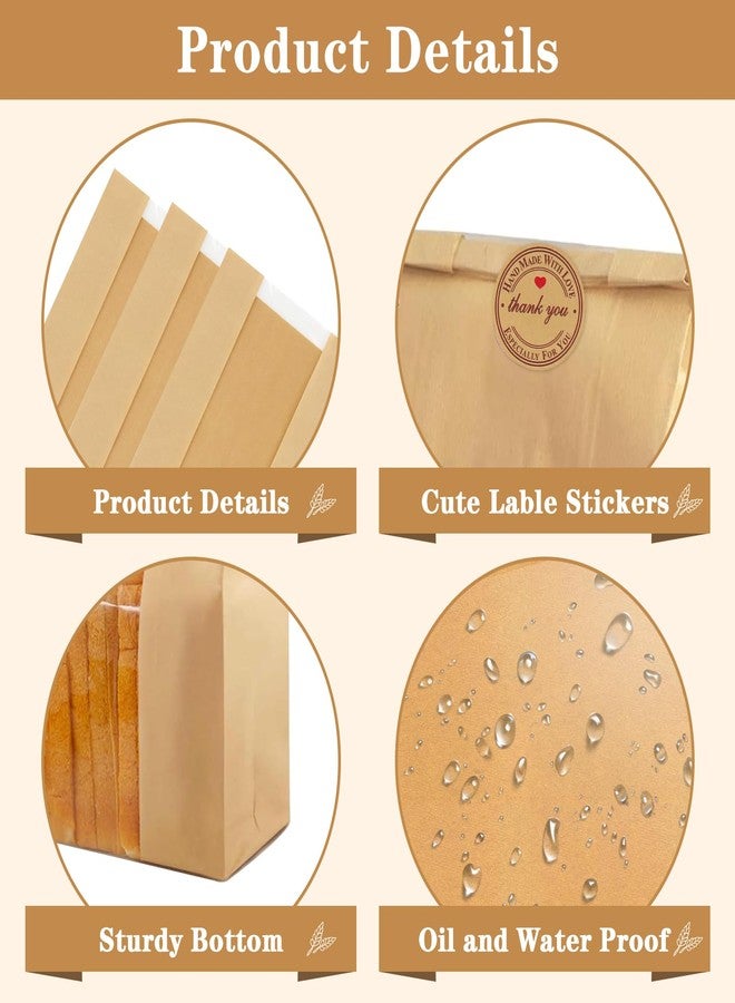 Flamiracle 500 Pcs Sourdough Bread Bags with Window, bread Bags for Homemade Bread, Bakery Bag for Storage Packaging - Large Sourdough Bag (13.7 * 8.2 * 3.5 in) - 500 Pcs Thank You Bonus Label Stickers - Image 4