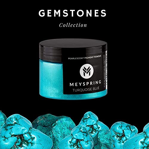 MEYSPRING Turquoise Blue Mica Powder - 50g - Epoxy Resin Color Pigment - Teal Mica Powder for Resin Ocean Art, River Tables, Woodworking - Cosmetic Grade - Image 2