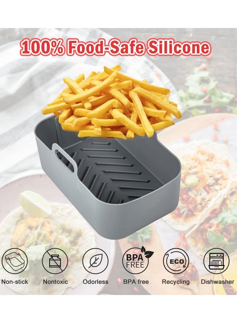 2 حزمة قابلة لإعادة الاستخدام مربع بطانة ، الغذاء الصف Airfryer بطانة ، استبدال للاشتعال القابلة للتخلص ورق الخزف - Image 3