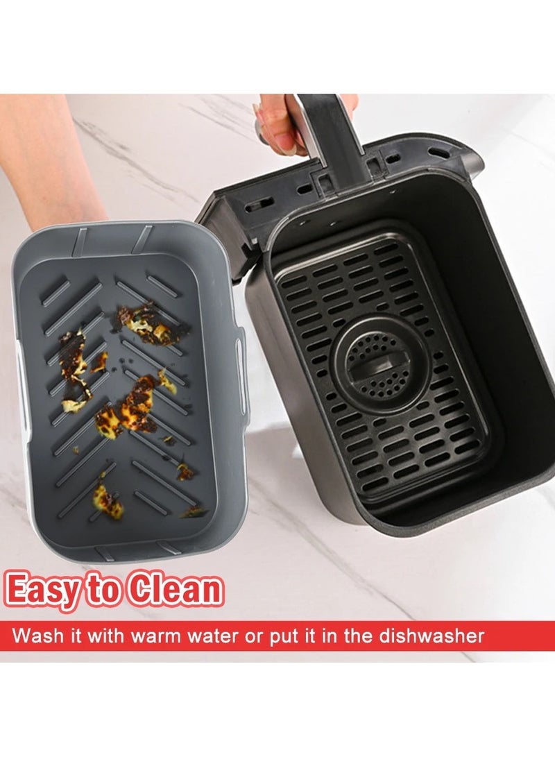 2 حزمة قابلة لإعادة الاستخدام مربع بطانة ، الغذاء الصف Airfryer بطانة ، استبدال للاشتعال القابلة للتخلص ورق الخزف - Image 4