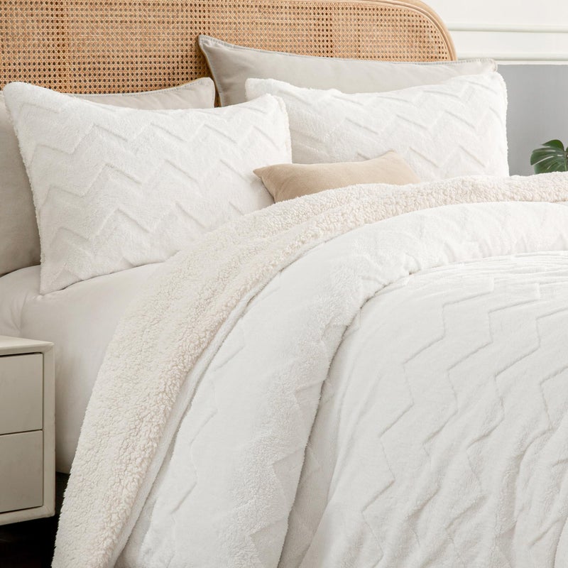 بيديليت مجموعة كوين كوين بيدليت - كوين لزيج سوبر شيربا لزيج ماشين لمادة كوين بحجم كوين فاخر الفراش الدافئ مجموعة من السرير الشتاء 3 قطع (1 لما بين الأغطية) - Image 1