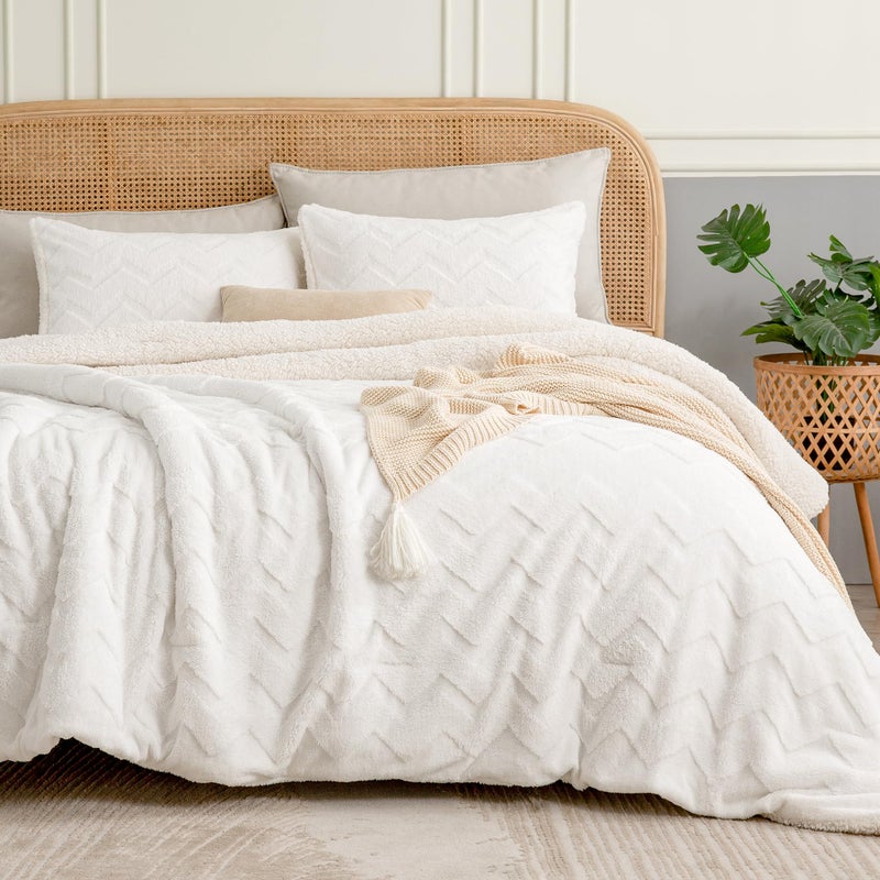 بيديليت مجموعة كوين كوين بيدليت - كوين لزيج سوبر شيربا لزيج ماشين لمادة كوين بحجم كوين فاخر الفراش الدافئ مجموعة من السرير الشتاء 3 قطع (1 لما بين الأغطية) - Image 5