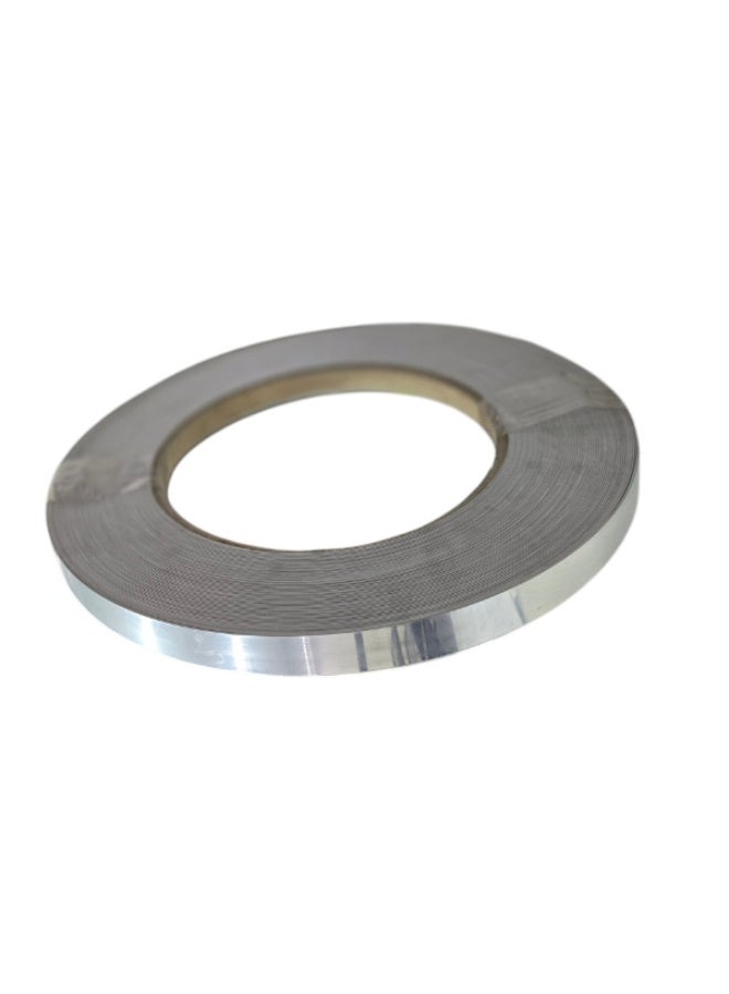 HME 8873 Metallic Aluminium Silver PVC Edge Banding – Brushed Finish – 23mm x 1mm – 100m Roll – Laminate Furniture Edge Finishing for Table, Cabinet & Cupboard - Image 1