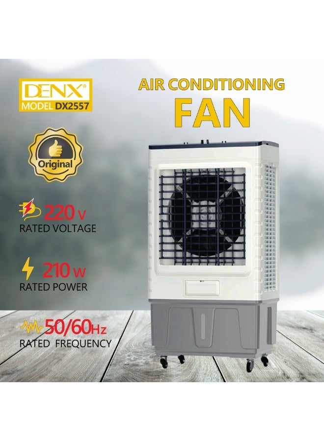 Denx Portable Desert Air Cooler With 3 Speeds 60 L 220 V 210 Watt Cooling Area 90 meters White - Image 3