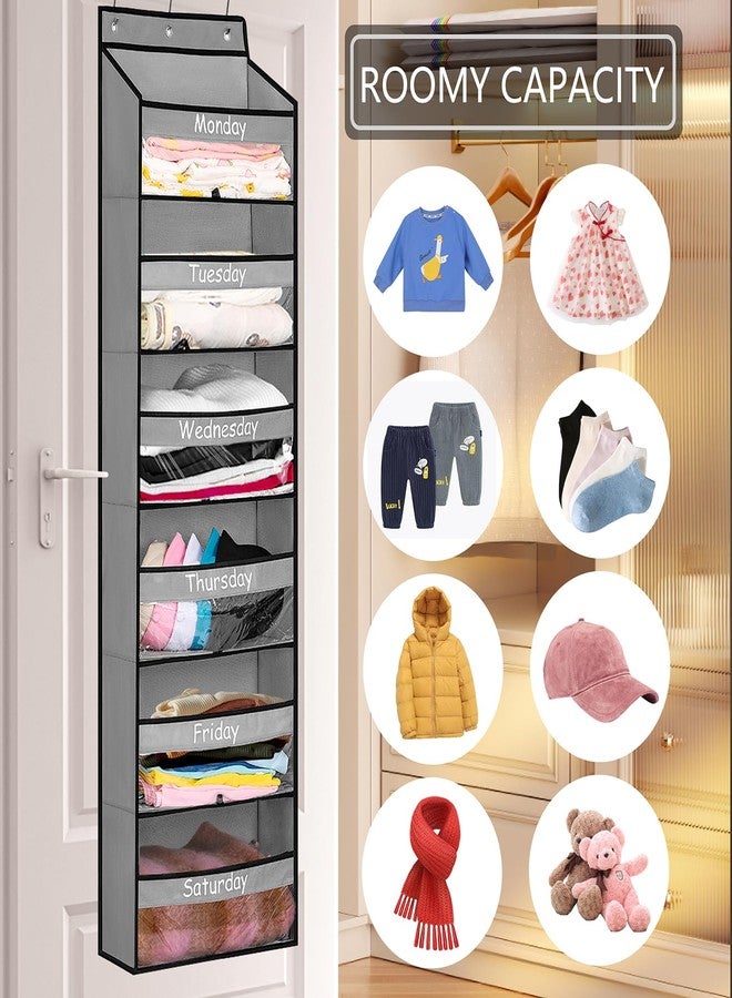 TEMUORG Weekly School Clothes Organizer Days of Week Clothing Organization for Kids Hanging Closet Shelf Storage with Monday to Saturday Layers (Door Hanging) - Image 2