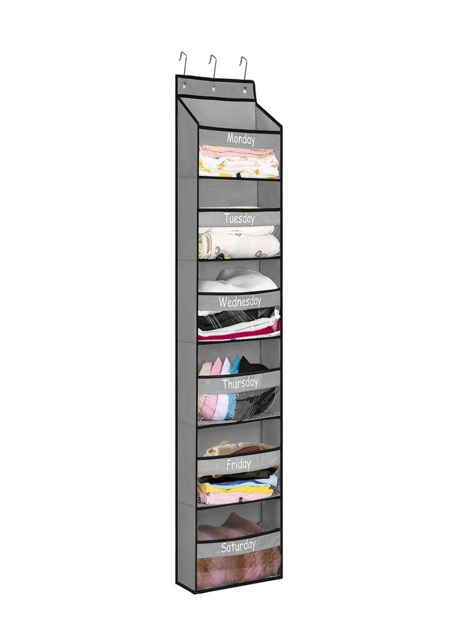 TEMUORG Weekly School Clothes Organizer Days of Week Clothing Organization for Kids Hanging Closet Shelf Storage with Monday to Saturday Layers (Door Hanging) - Image 1