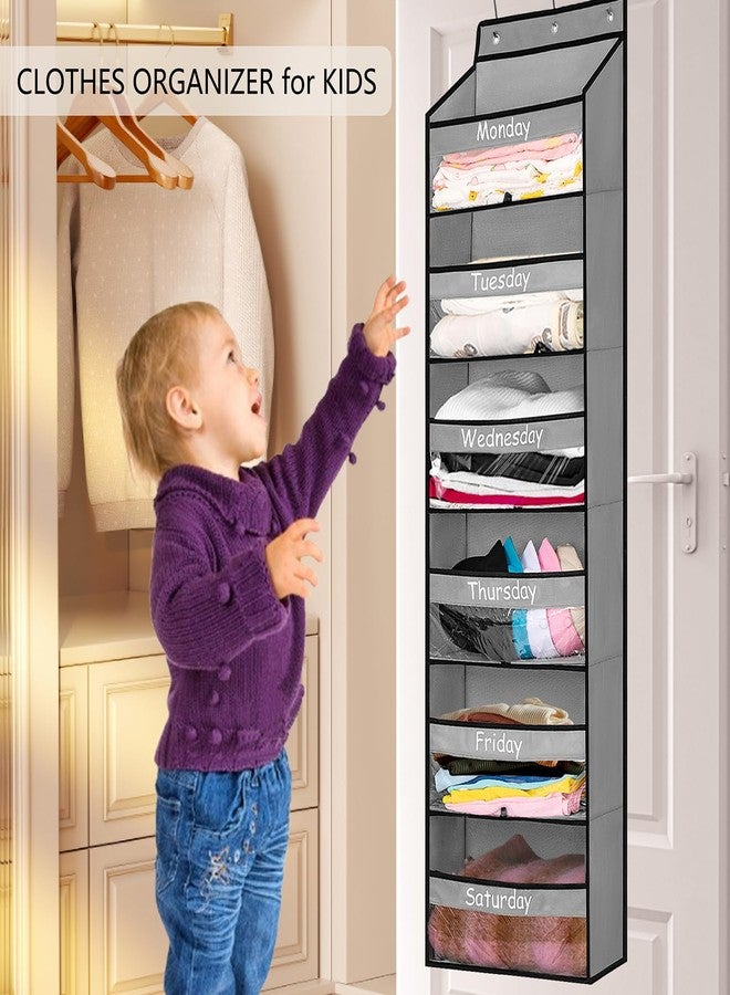 TEMUORG Weekly School Clothes Organizer Days of Week Clothing Organization for Kids Hanging Closet Shelf Storage with Monday to Saturday Layers (Door Hanging) - Image 3