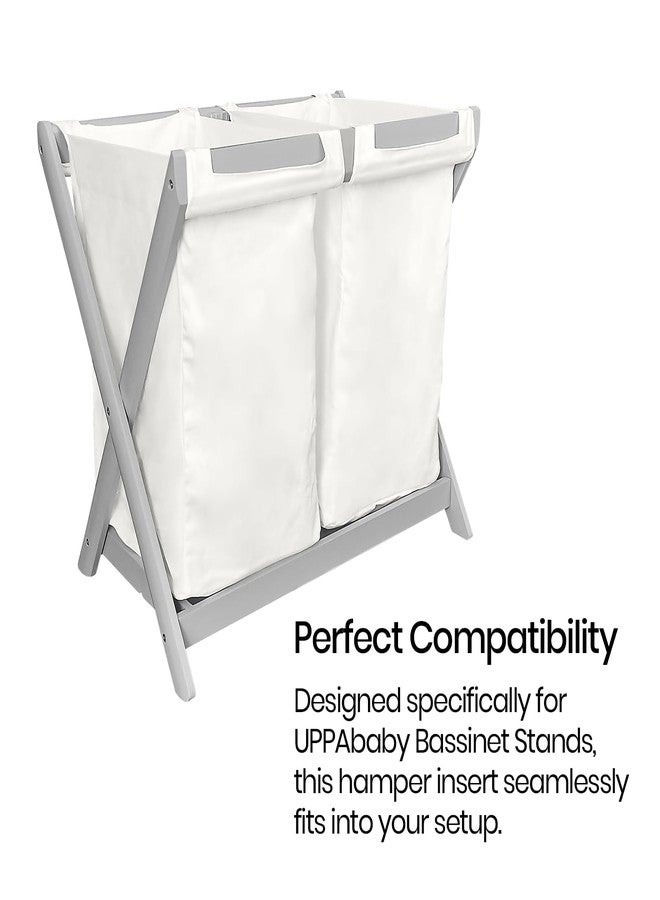 Calvana (2 Pack) Calvana Bassinet Stand Hamper Inserts, Compatible with UPPAbaby Bassinet Stands, Dual Compartment with Carry Handles (Bassinet Stand Not Included), Cotton - Image 3