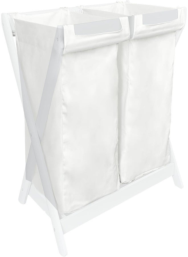 Calvana (2 Pack) Calvana Bassinet Stand Hamper Inserts, Compatible with UPPAbaby Bassinet Stands, Dual Compartment with Carry Handles (Bassinet Stand Not Included), Cotton - Image 1
