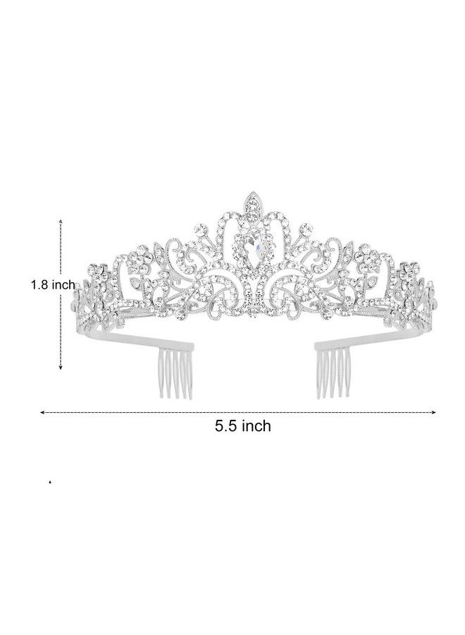 BAHABY Silver Crowns For Women Girls Rhinestone Princess Tiara With Combs For Birthday Prom Bridal Shower Wedding Halloween Party - Image 5