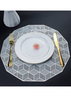 Generic 1 piece of PVC tablecloth with hollow design, heat-resistant and anti-slip, 37 * 37cm  - Image 2