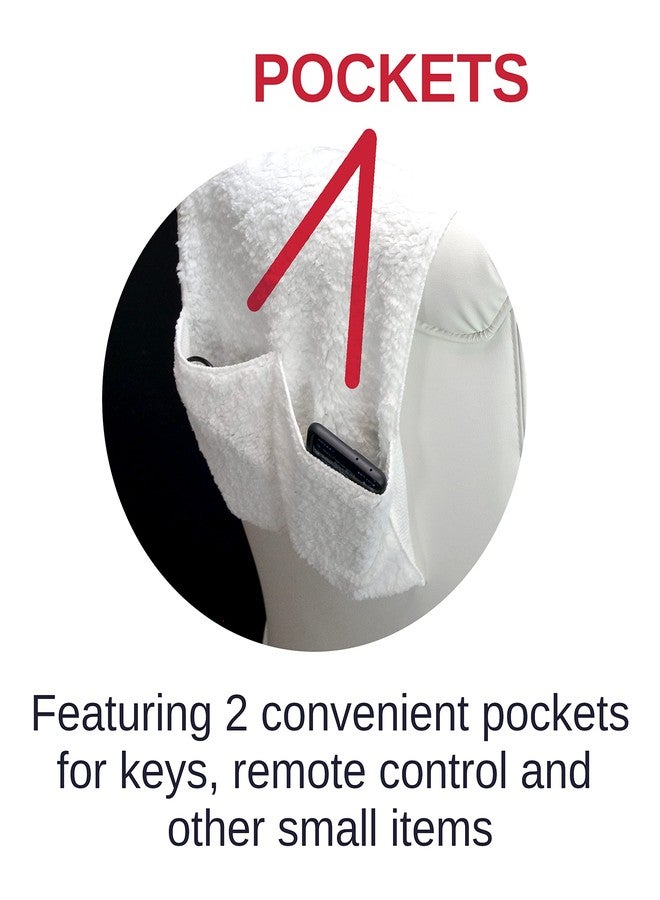 Roe & Moe Recliner Neck and Head Pillow Non Slip Fleece Couch Support Comfort Pillow Roll with 2 Storage Compartments - Image 3