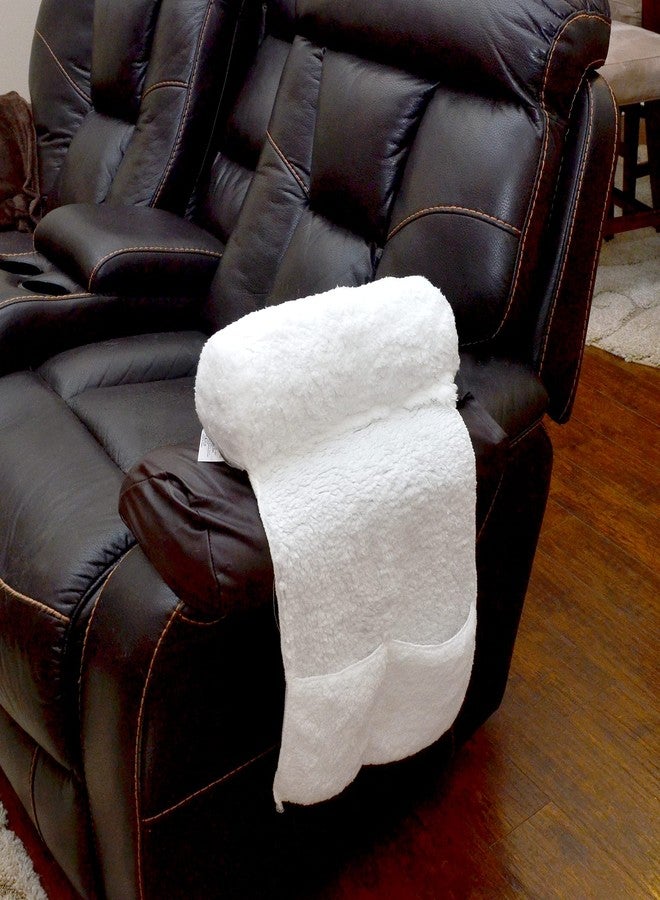 Roe & Moe Recliner Neck and Head Pillow Non Slip Fleece Couch Support Comfort Pillow Roll with 2 Storage Compartments - Image 2