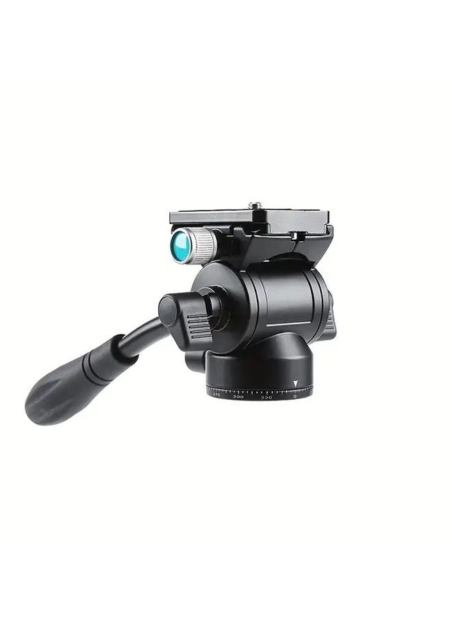 Black Mini Damping Hydraulic Metal Pan Camera Tripod Professional 360 Degree Panoramic - Image 1