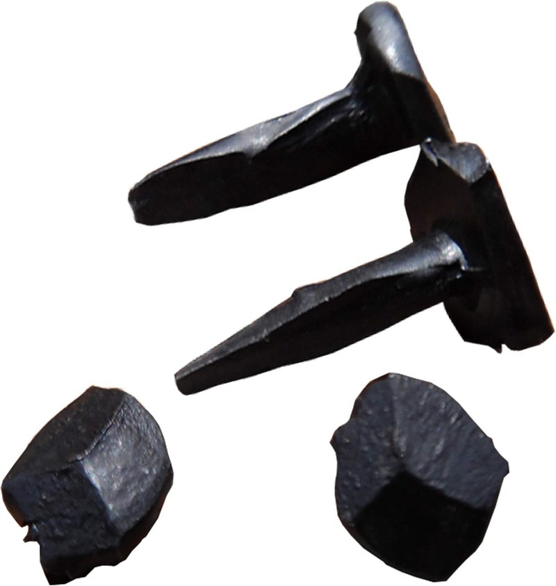 OLD NAIL SOURCE (50) 5/8" Steel Decorative Wrought Head Nails with Black Oxide Finish. (Small, Black) - Image 1