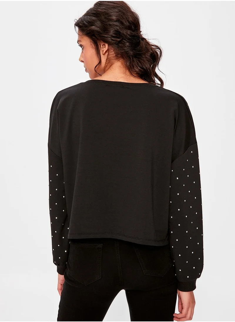 trendyol Dot Print Sweatshirt