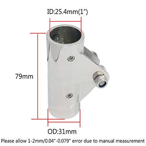 keehui 316SS Boat Tube Connector,Boat Rail Fittings Folding Swivel Connector for 1INCH O.D.tube/pipe Marine Boat Yacht - Image 2