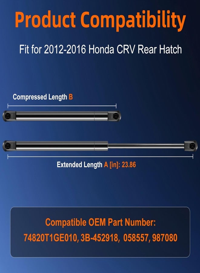 Euplokeer Qty (2) Liftgate Replacement Lift Support for 2012-2016 Honda CRV Tailgate Rear Hatch, Trunk Shock Strut Replace OE# 74820T1GE010 74820T1GE010M1 - Image 2