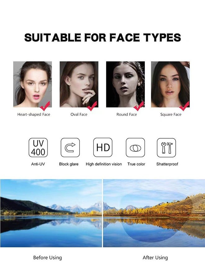 Retro Oval Sunglasses for Women Men Trendy Sun Glasses Classic Shades UV400 Protection - Image 3