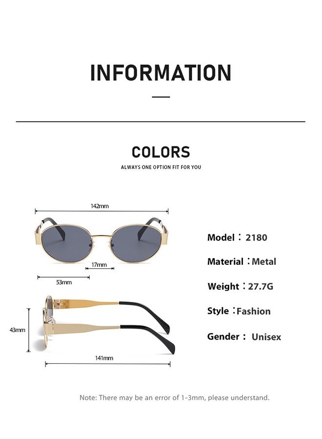 Retro Oval Sunglasses for Women Men Trendy Sun Glasses Classic Shades UV400 Protection - Image 5