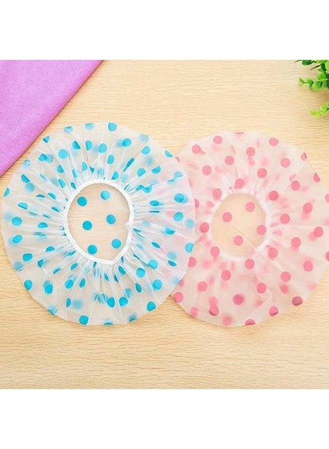 LOCANS Shower Cap Set of 2 for Women, Reusable Waterproof Elastic Eva Free-Size Bathroom Shower Caps - For Homes, Spas, Salons, Hair Treatment, Beauty Parlors - Image 1