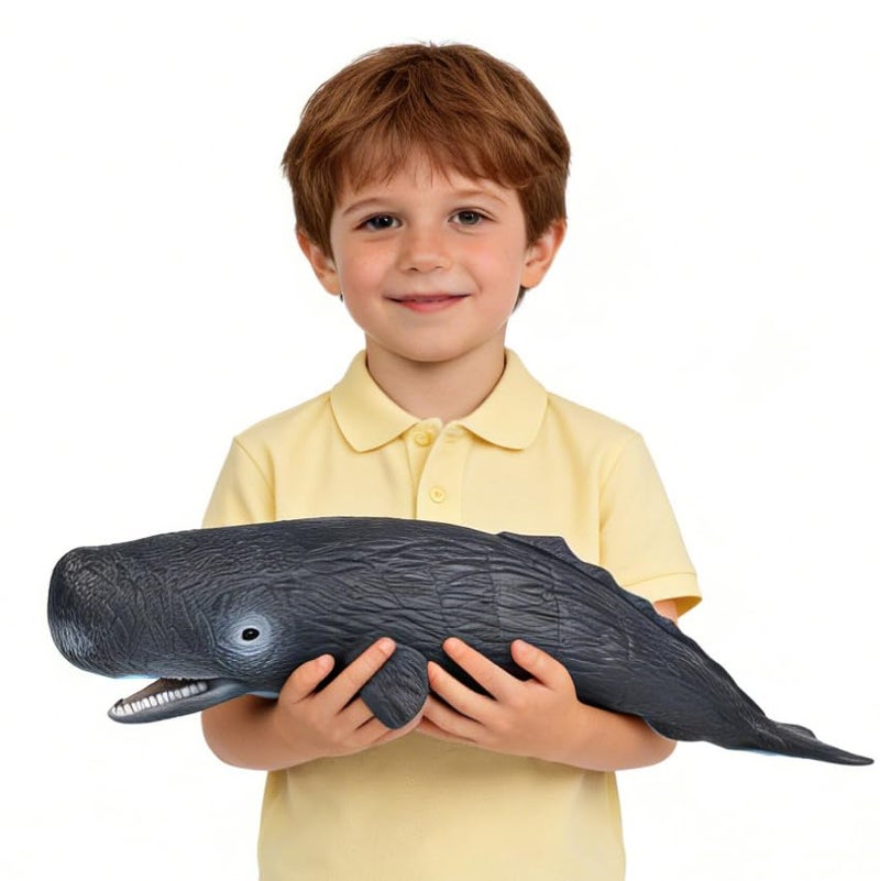 SmilerSmile Simulated Ocean Big Animal One pc 15 Inch Soft Filled Rubber Sea Educational Toys Sperm Whale - Image 1