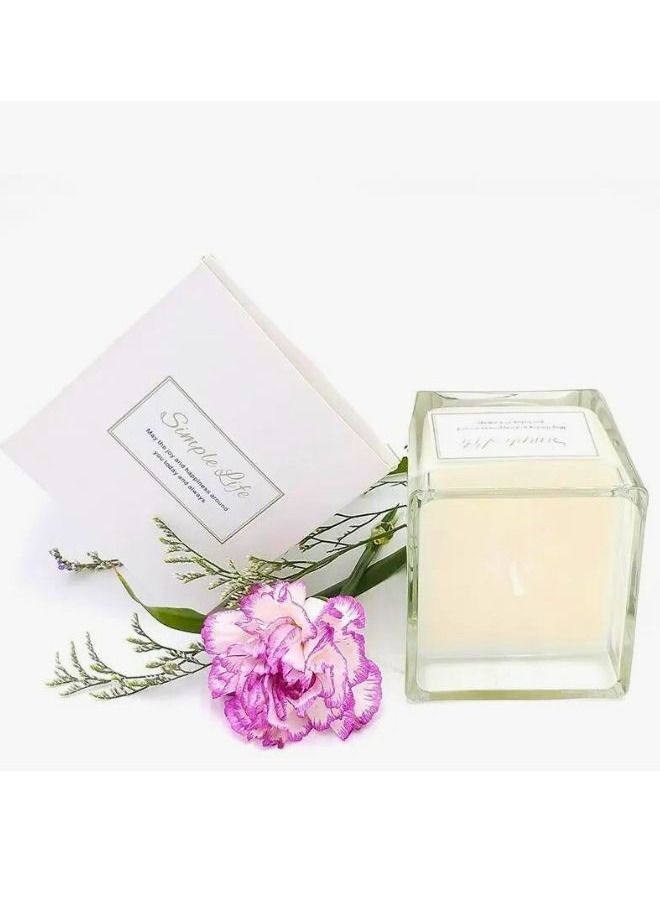 شمعة معطرة برائحة الفانيليا وجوز الهند في وعاء زجاجي | شمعة عطرية تدوم طويلاً لديكور المنزل والاسترخاء | 210 جم - Image 1