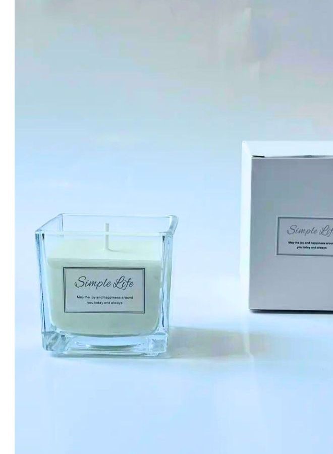 شمعة معطرة برائحة الفانيليا وجوز الهند في وعاء زجاجي | شمعة عطرية تدوم طويلاً لديكور المنزل والاسترخاء | 210 جم - Image 2
