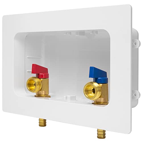 EFIELD Premium Washing Machine (Laundry) Outlet Box, 1/2-inch Crimp Pex Inlet x 3/4 inch MHT Outlet Connection, with Center Drain,(WM026) - Image 1