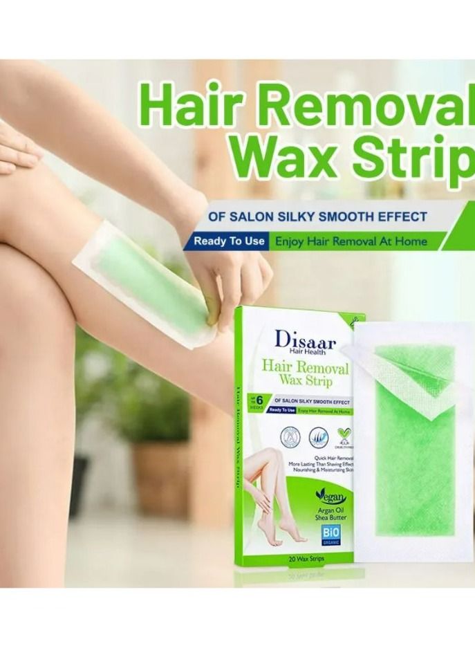 Disaar 20pcs wax strips depilatory body disposable hair removal Argan oil and shea butter waxing strips products - Image 2