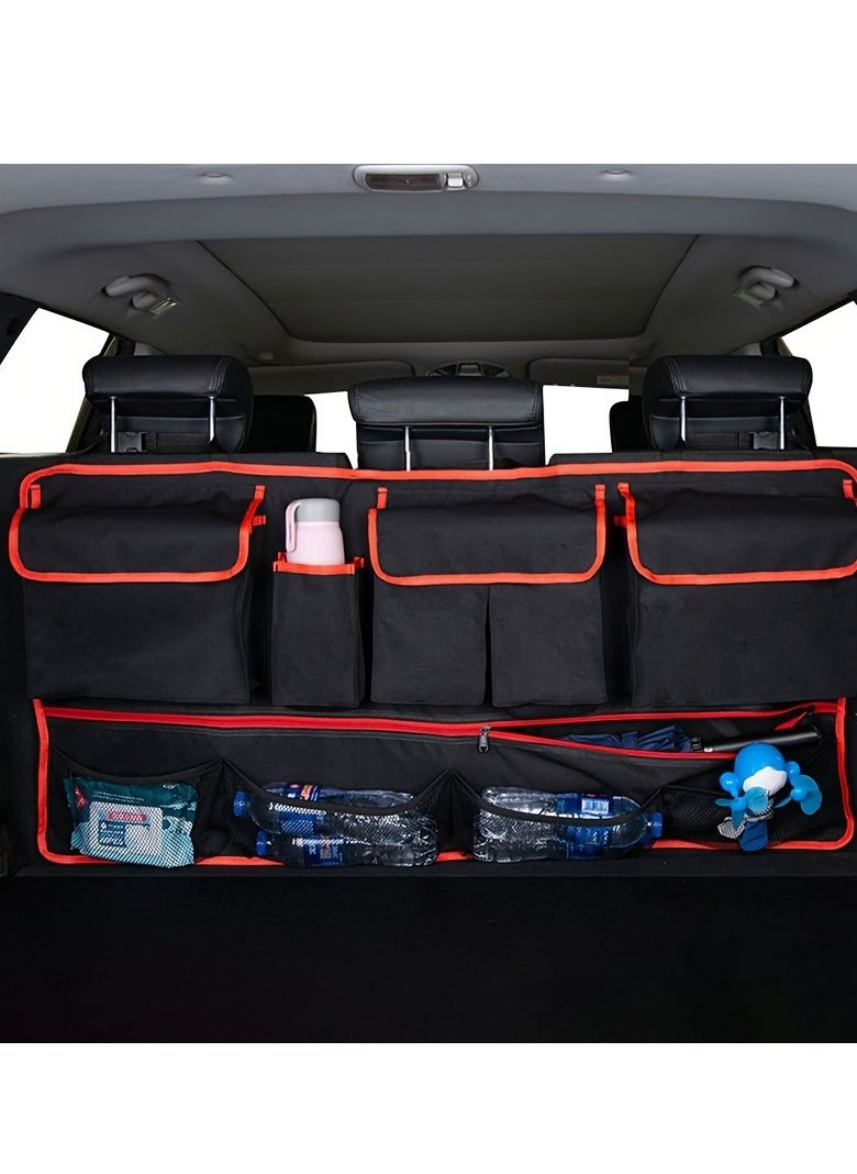 Generic Plus Size Universal Auto Car/ SUV Organizer Trunk Back Seat Storage Bag SUV Car Rear Multifunctional Storage Net Pocket Car Interior Supplies  - Image 5