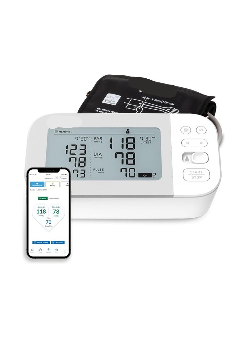 Generic Upper Arm Blood Pressure Monitor – Clinically Validated – Smart App-Compatible for Unlimited Free Measurements