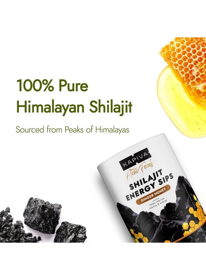 Kapiva كابيفا شيلجيت مشروبات الطاقة | مع 100% شيلجيت نقي | 250 ملغ شيلجيت/عصا | يعزز الطاقة والقدرة على التحمل | 30 كيس | نكهة زنجبيل وعسل - Image 4