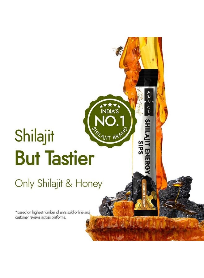 Kapiva كابيفا شيلجيت مشروبات الطاقة | مع 100% شيلجيت نقي | 250 ملغ شيلجيت/عصا | يعزز الطاقة والقدرة على التحمل | 30 كيس | نكهة زنجبيل وعسل - Image 2