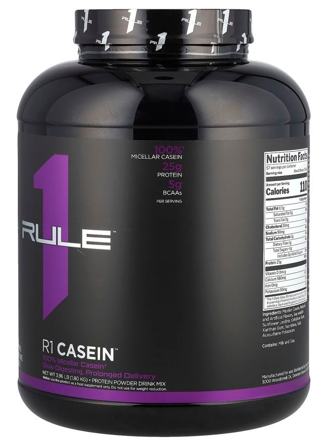 Rule One Proteins R1 Casein Protein Powder Drink Mix Vanilla Creme 3.96 lbs (1.80 kg) - Image 2