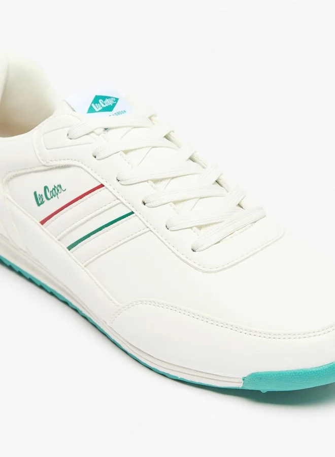 Lee Cooper Men's Logo Detail Sneakers with Lace-Up Closure