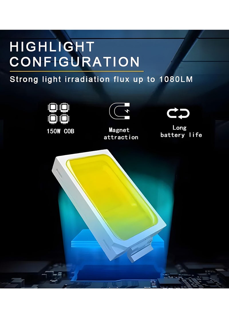 سبايدر SPIDER LED ضوء التخييم 150 واط COB 1080LM سطوع قاعدة مغناطيسية 12 فولت مشبك بطارية مقاوم للماء مصباح العمل في الهواء الطلق للتخييم إصلاح السيارات الصيد الإضاءة في حالات الطوارئ - BL-10793 - Image 5