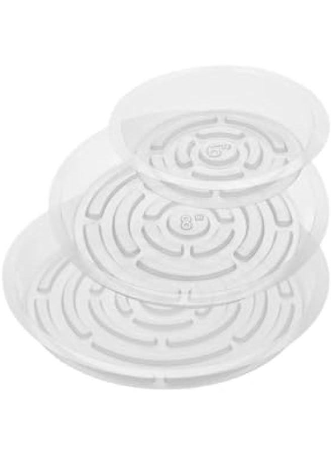 HOOKOR 36 Pcs Clear Plant Saucers,15/20/24cm Transparent PVC Plastic Flower Pot Drip Trays Garden Saucers Plant Pot,Excellent for Indoor & Outdoor Plants  - Image 1