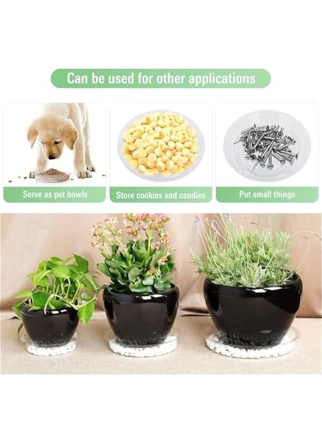 HOOKOR 36 Pcs Clear Plant Saucers,15/20/24cm Transparent PVC Plastic Flower Pot Drip Trays Garden Saucers Plant Pot,Excellent for Indoor & Outdoor Plants  - Image 2