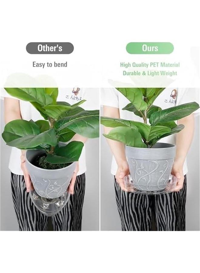 HOOKOR 36 Pcs Clear Plant Saucers,15/20/24cm Transparent PVC Plastic Flower Pot Drip Trays Garden Saucers Plant Pot,Excellent for Indoor & Outdoor Plants  - Image 4