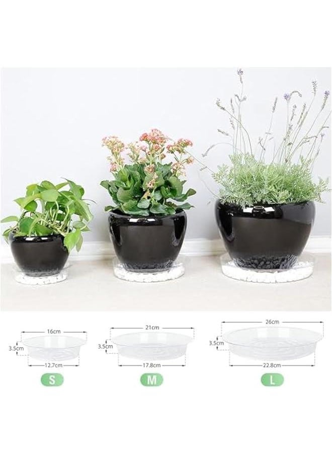 HOOKOR 36 Pcs Clear Plant Saucers,15/20/24cm Transparent PVC Plastic Flower Pot Drip Trays Garden Saucers Plant Pot,Excellent for Indoor & Outdoor Plants  - Image 5