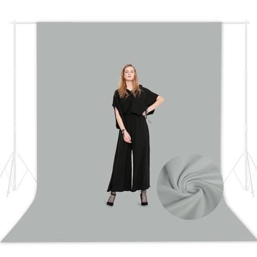 EMART 6x9ft Gray Photo Backdrop for Photography, Large Plain Gray Drapes Party Background Curtain | Polyester Fabric | - Image 2