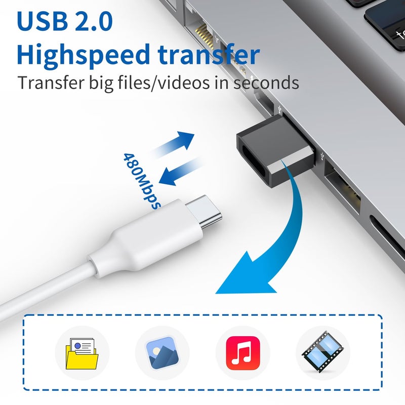 QianLink USB C to USB Male Adapter 4 Pack, Type C Charging Cord Connect USB A Charger for iPhone 17 16 15 14 13 12 11 Pro Max, iPad Air 4 Mini 6, Samsung Galaxy S25 S24 S23 S22 S21 S20 Ultra, Pixel 9 - Image 3