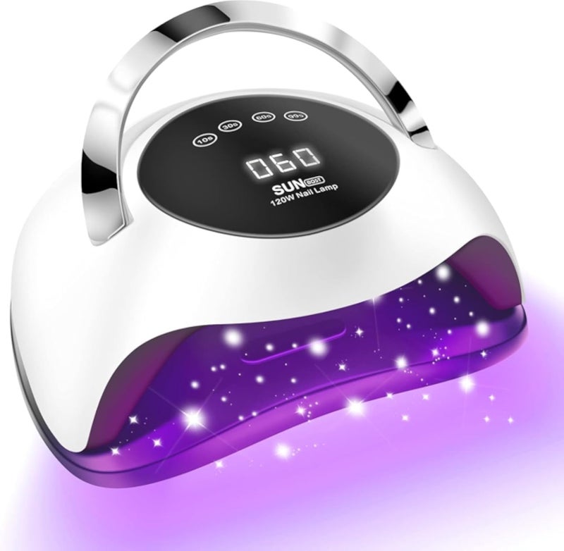 مجفف أظافر بقوة 120 واط مزود بإضاءة LED فوق بنفسجية وشاشة LCD كبيرة BQ5T