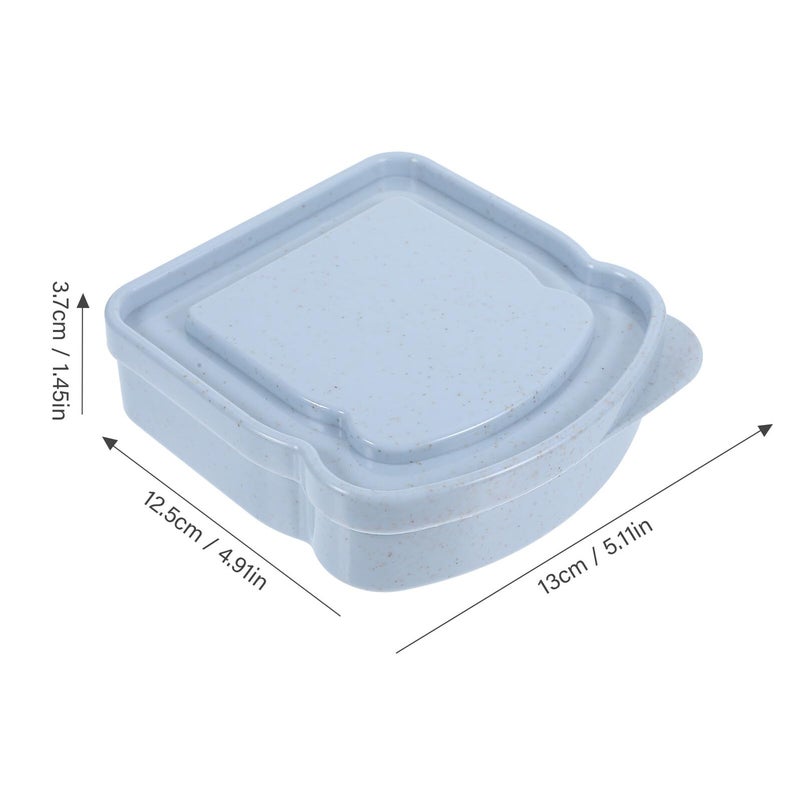 Large Blue Wheat Straw Sandwich Box Airtight Seal Lunch Container For Home And Outdoor - Image 3