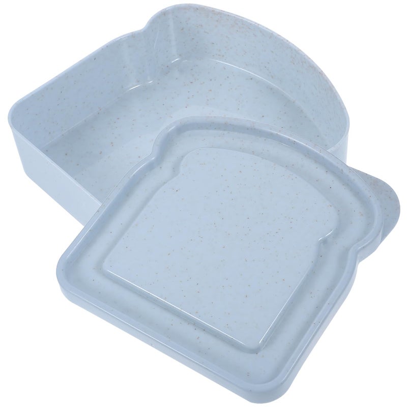 Large Blue Wheat Straw Sandwich Box Airtight Seal Lunch Container For Home And Outdoor - Image 2