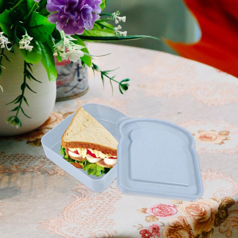 Large Blue Wheat Straw Sandwich Box Airtight Seal Lunch Container For Home And Outdoor - Image 5