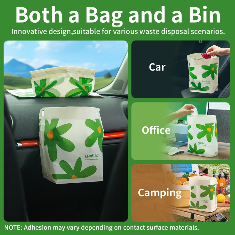 KeenEcho Disposable Car Garbage Bin Bags, Vomit Trash Bags made with Recycled HDPE for Boat, Plane, Travel, Camping, Bedroom, Study Room, Office and Car, 20 pcs - Image 2