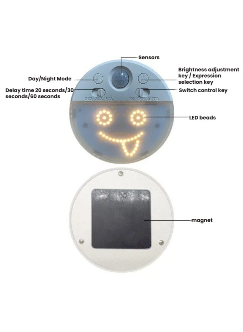 Motion Sensor Night Light DIY Replaceable Expression Round Smile Face Lamp USB for Bedroom Hallway Bathroom - Image 2